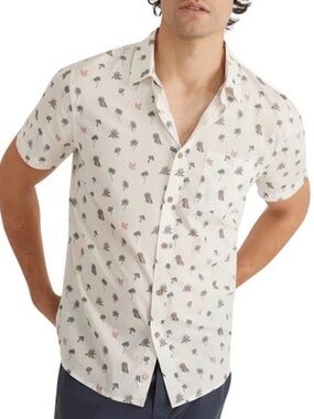 Marine Layer Trippy Icon Men’s Short Sleeve Cotton Rayon Button Down size M / L